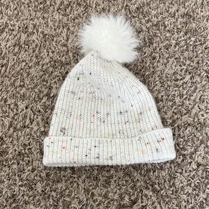 Old Navy Kids’ Cream Knit Pom-Pom Beanie